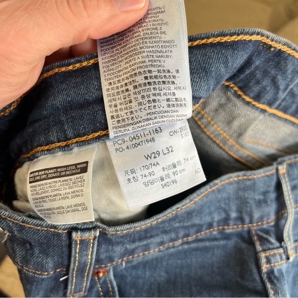 Levi's Jeans Men's 29x32 511 Slim Fit Stretch Throttle Blue NWT - Picture 7 of 9